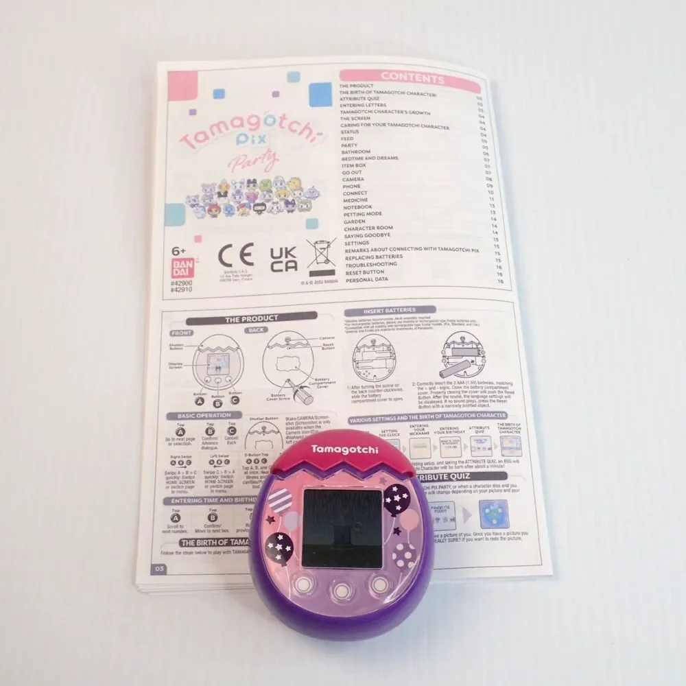 Tamagotchi Pix Party Balloons Purple 42900 w/Reprinted Instructions